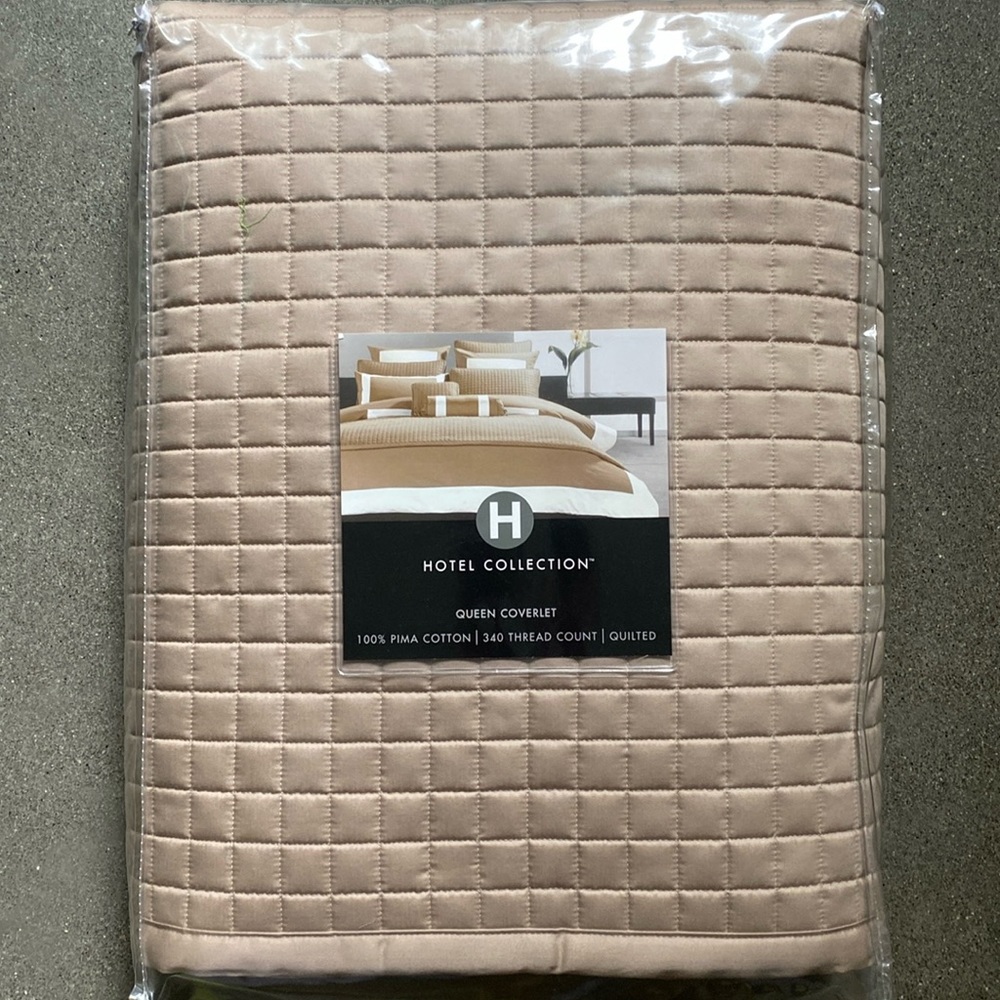 Hotel Collection Quilted Coverlet - tan